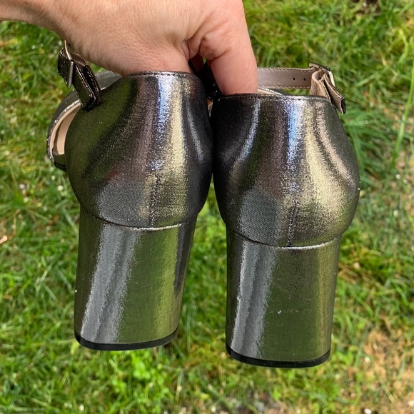 Silver Block Heel Sandal (NWOT) - Picture 3 of 13